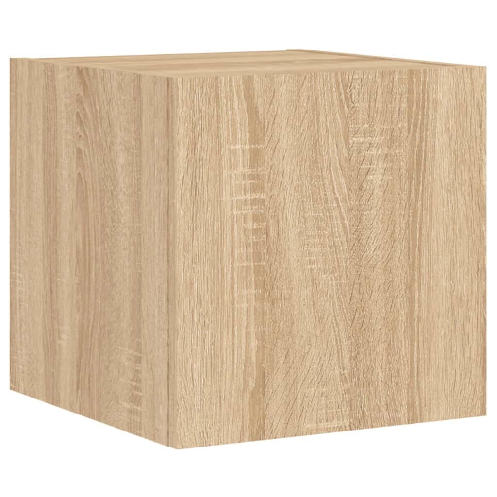 Mobile TV multimediale mensola TV credenza mobile TV parete attrezzata per sala da pranzo soggiorno camera da letto x 5 pezzi con luci LED rovere marrone Sonoma 02_0028232