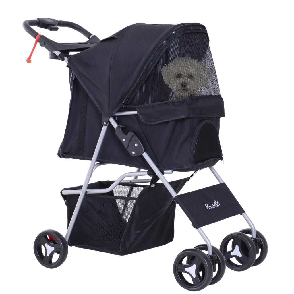 Carrello per cani pieghevole impermeabile ¨C zephmum ¨C nero 75x46x94 cm