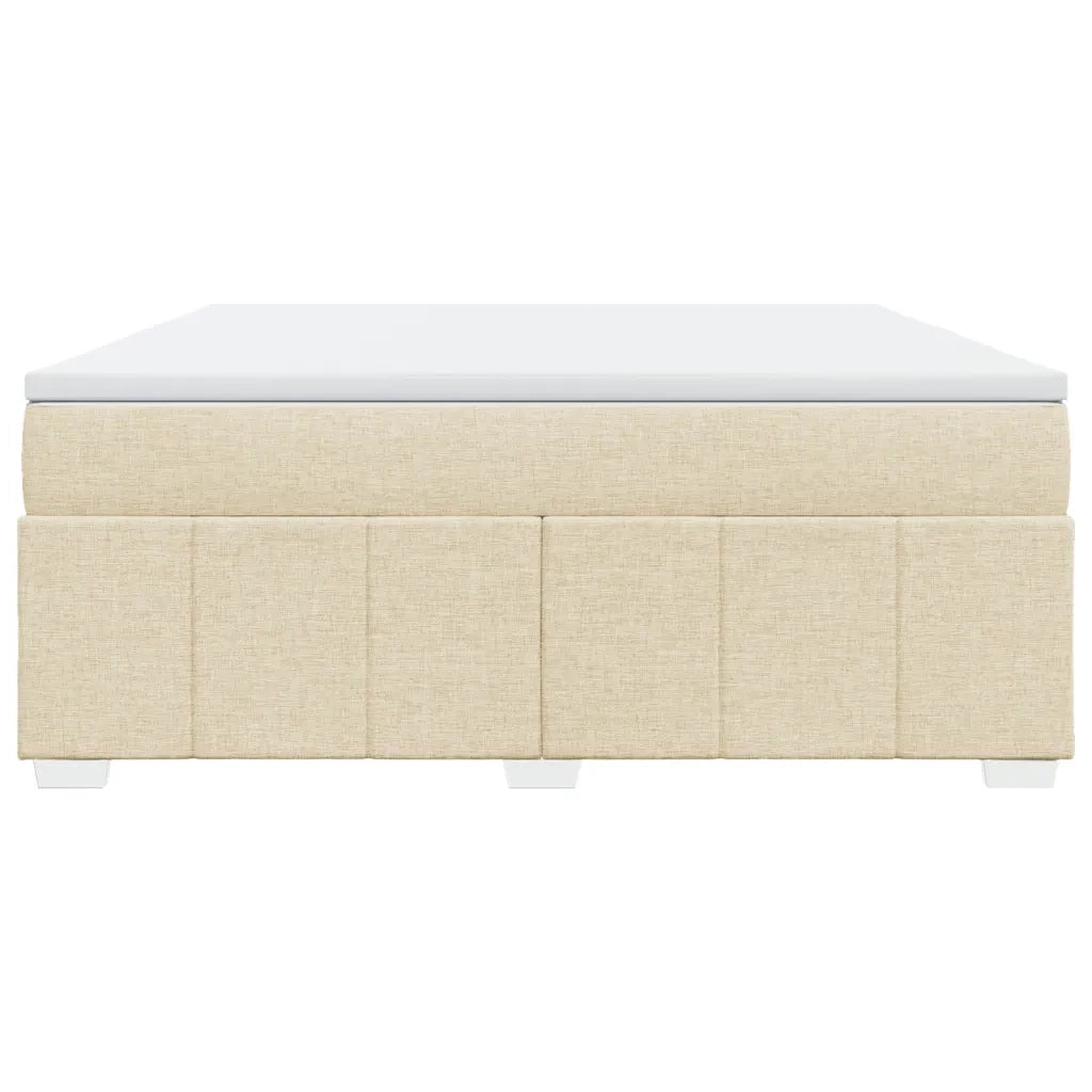 Giroletto a Molle con Materasso Crema 180x200 cm in Tessuto