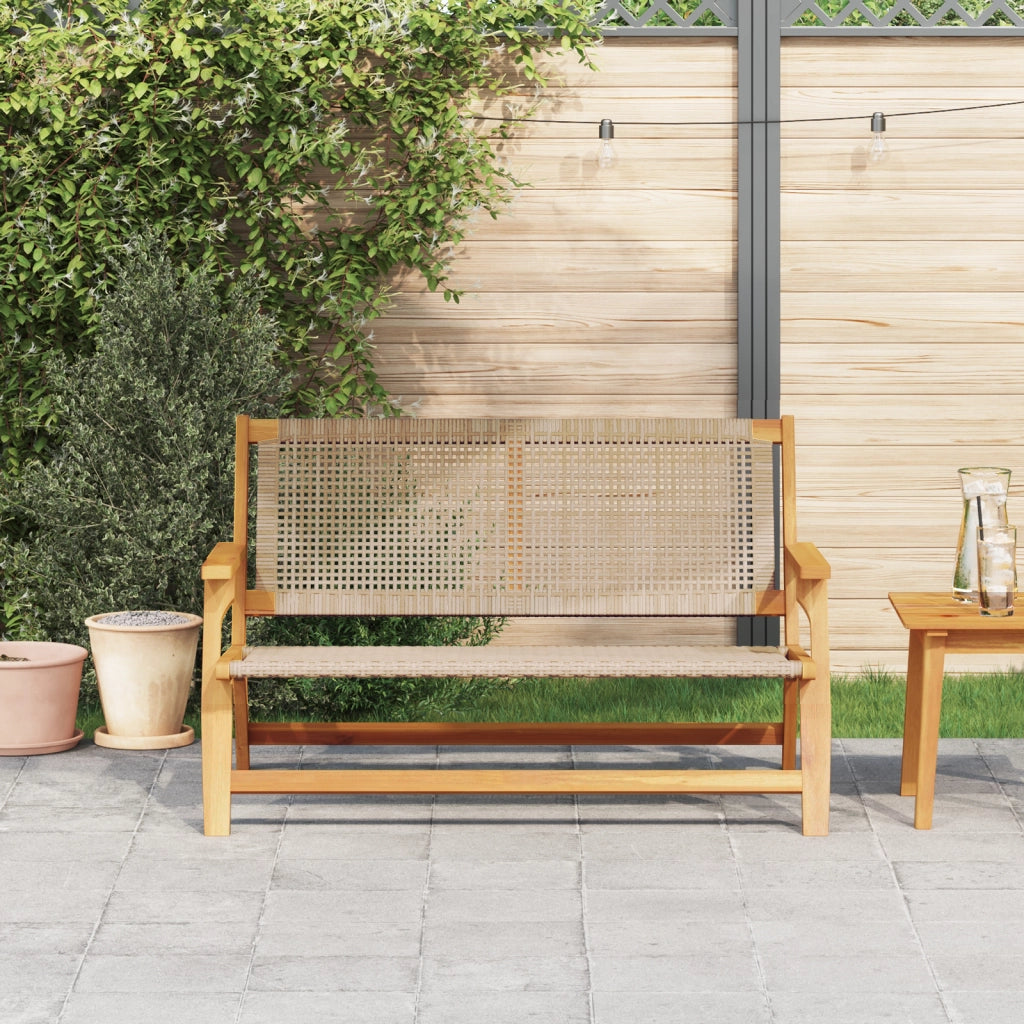 Panchina da Giardino Beige 122x76x73.5 cm Legno Massello di Acacia