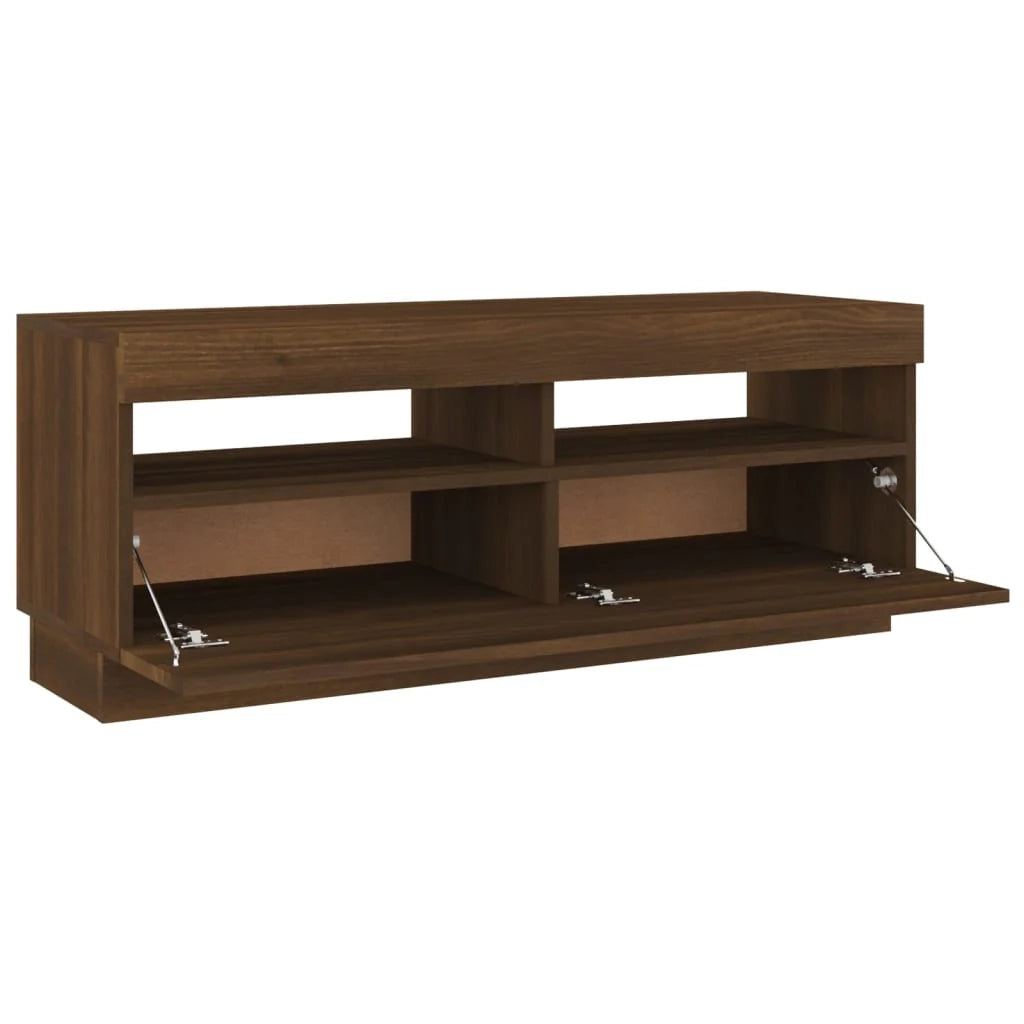 Mobile TV multimediale scaffale TV credenza mobile TV per sala da pranzo soggiorno camera da letto con luci LED rovere 100 x 35 x 40 cm marrone 02_0026664