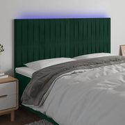 Testiera a LED Verde Scuro 200x5x118/128 cm in Velluto