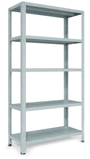 Scaffale in Metallo ad Incastro 5 Ripiani 100x40xh188 cm Crosser Firenze Zincato