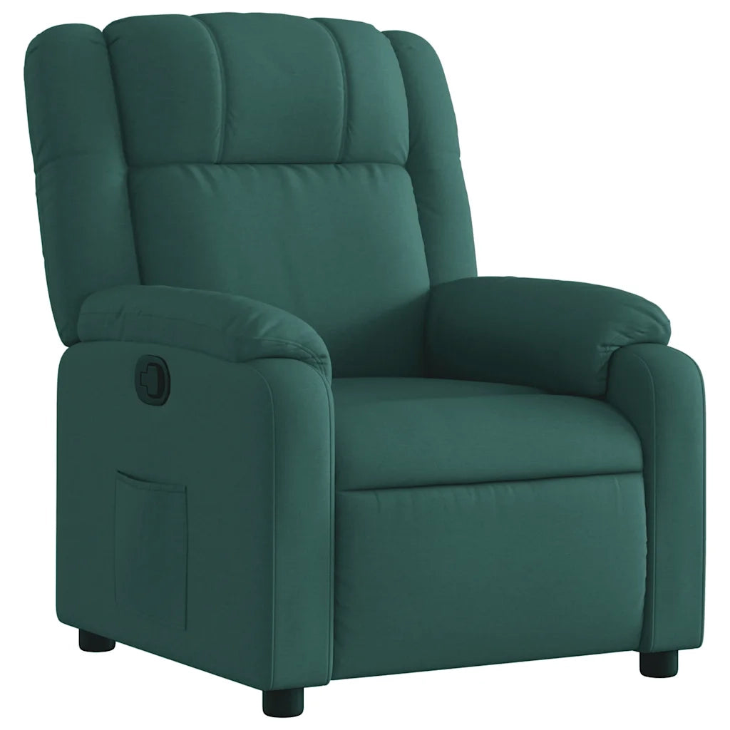 Divano Sedia-Poltrona reclinabile in Tessuto Verde Scuro 268650
