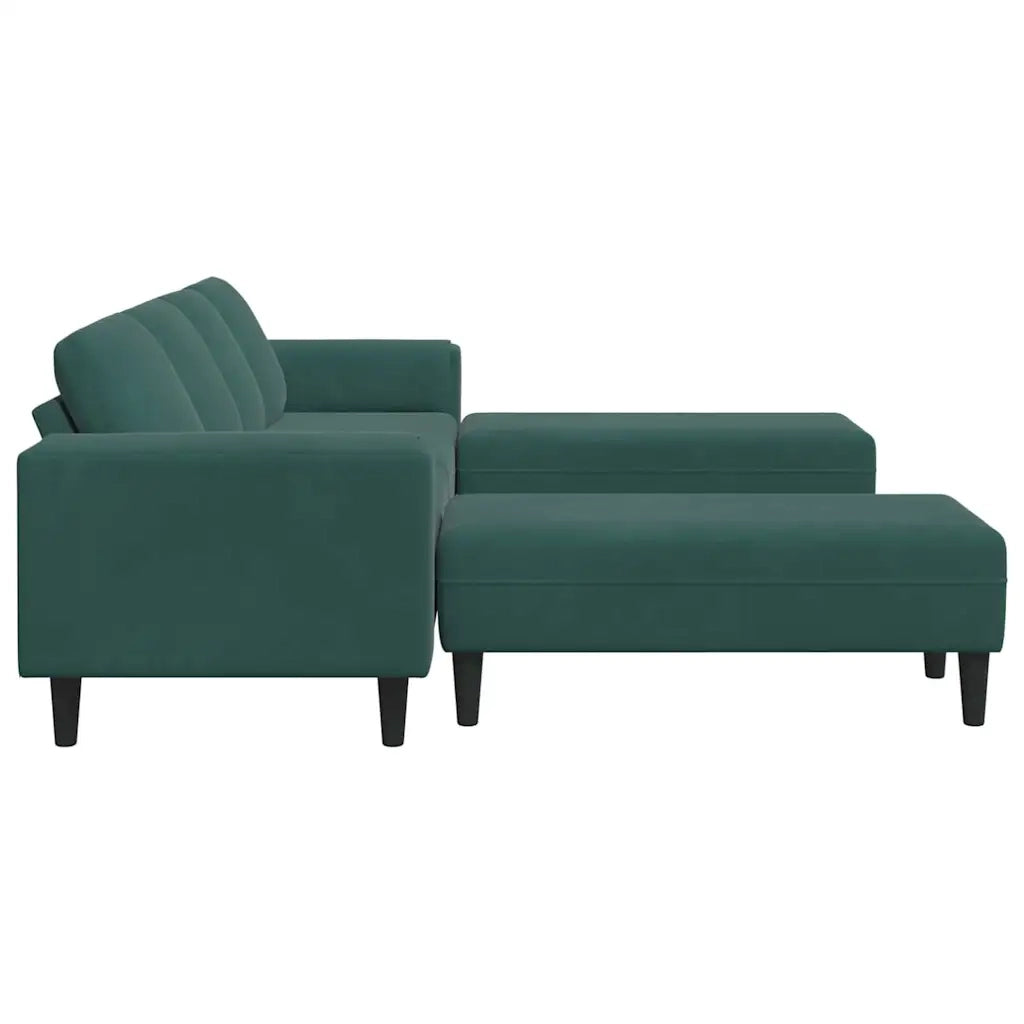 Set di divani 3 pcs Verde scuro Velluto