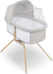 Letto per bambini con oscillazione e materasso, adatto per bambini fino a 9 kg - Grande parasole - Rete antizanzare - Pieghevole - Sistema di oscillazione - Regolazione della schiena - Montaggio rapido - Borsa di trasporto - Leggero