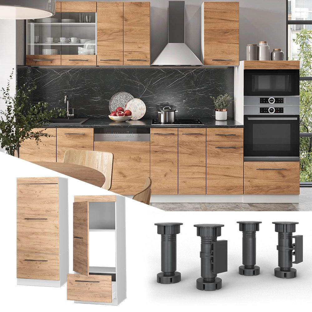Mobile cucina microonde Fame-Line Rovere dorato/Bianco 60 cm Vicco