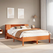 Letto Libreria senza Materasso Marrone Cera 140x190 cm in Pino 3322839
