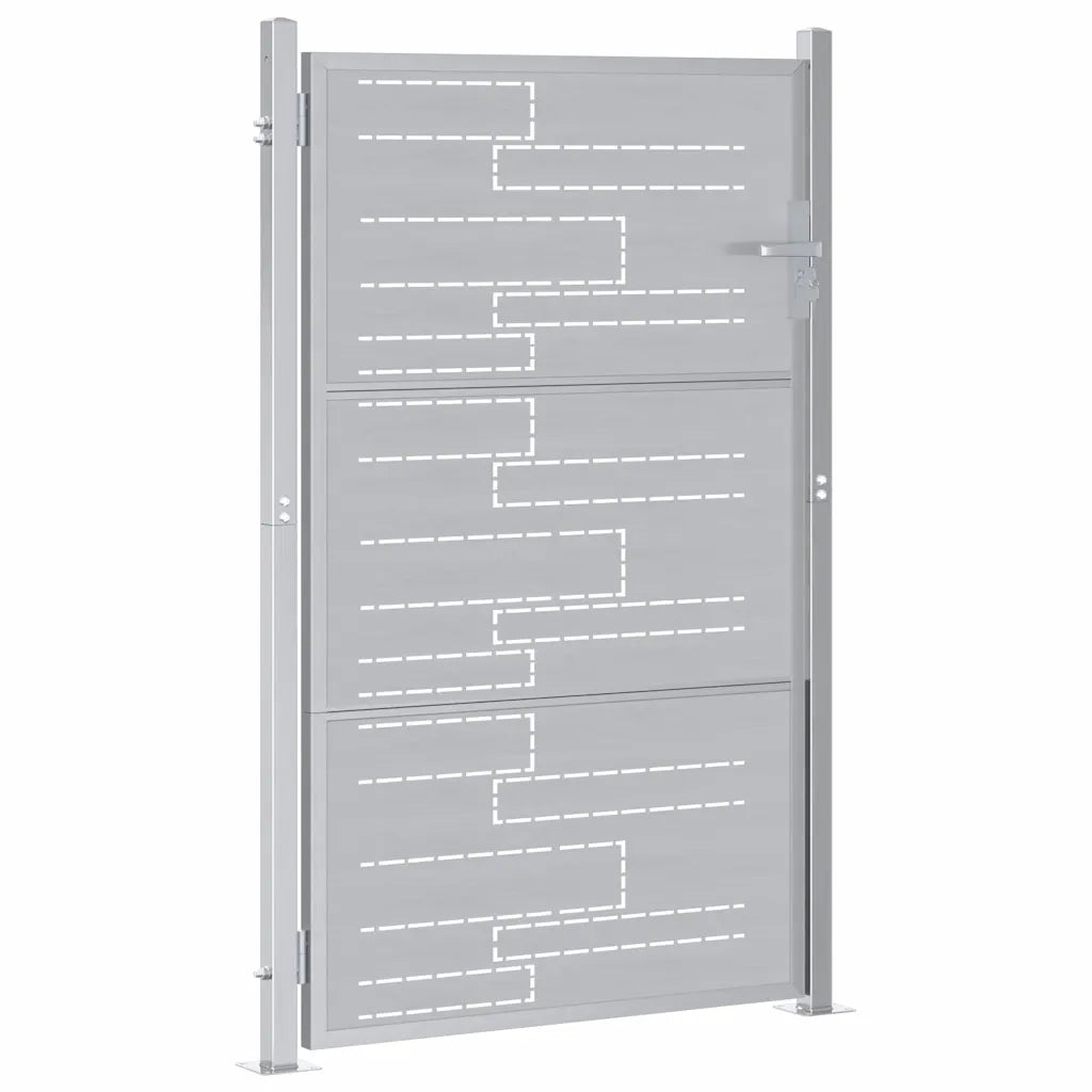 Cancello da giardino Argento 100 x 125 cm Acciaio inossidabile