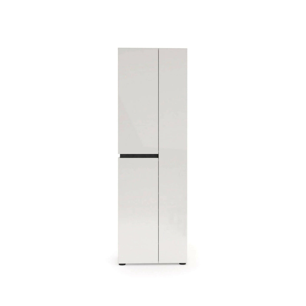 Linfa, Armadio Multiuso Grande Cassetti Made in Italy, 60.8x190h cm Bianco Lucido