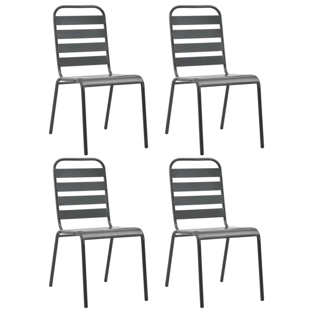 Set da Pranzo da Giardino 5 pz in Acciaio Grigio Scuro cod mxl 74468