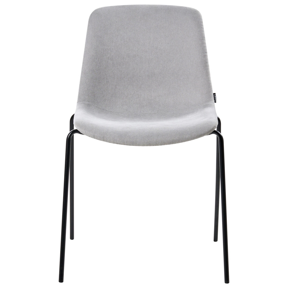 Set di 4 sedie con gambe in ferro senza braccioli design minimalista moderno sedute per sala da pranzo grigio