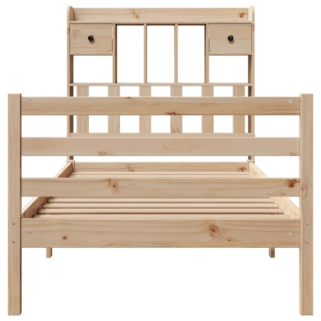 Letto Libreria senza Materasso 90x200 cm Legno Massello Pino 3321932