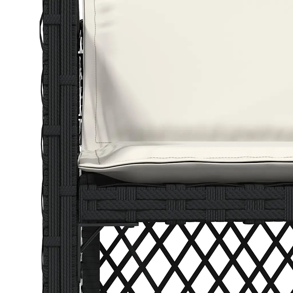 Sedie da Giardino con Cuscini 4 pz | Sedie da Esterno Nere in Polyrattan