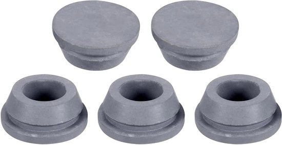 Pacchetto di 5 stoppi di scarico per aria condizionata 18 mm in gomma di riserva per AC a finestra grigio - Prevenzione della condensazione.