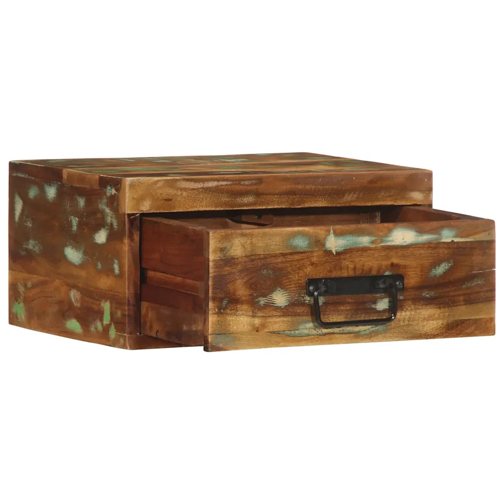 Comodini da Parete 2pz in Legno Massello di Recupero 4017456