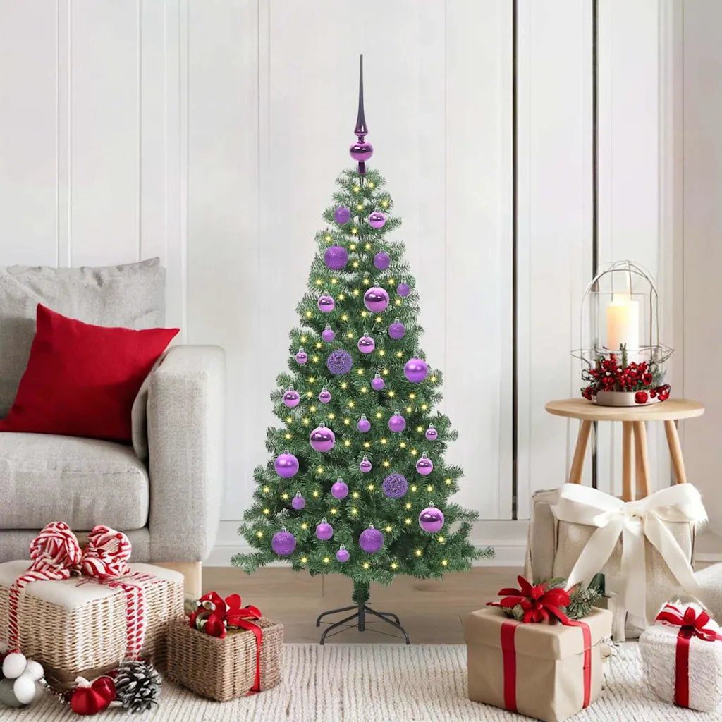Albero di Natale con 150 LED con supporto Verde 120 cm PVC 3396364