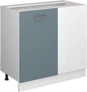Mobile ad angolo cucina R-Line, Grigio-blu, 86 cm senza piano di lavoro, per la libera combinazione all'interno di sistemi cucina modulari