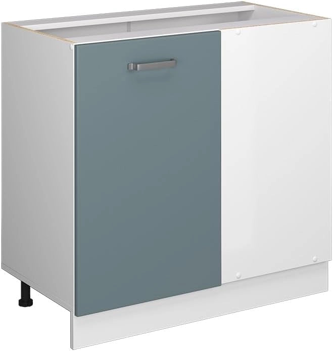 Mobile ad angolo cucina R-Line, Grigio-blu, 86 cm senza piano di lavoro, per la libera combinazione all'interno di sistemi cucina modulari
