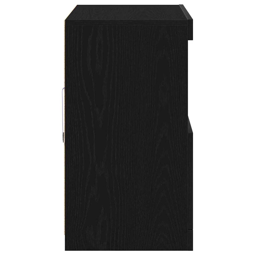 Credenza | Madia LED Nero 81 x 37 x 66,5 cm Legno multistrato