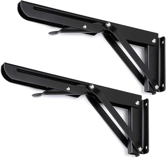 Supporti di fissaggio per parete opaccionali per carichi pesanti - set di 2 - Acciaio inossidabile - 25 cm - Fissaggio alla parete - Spaziale - Fai da te - Triangolare - Tavolo - Libreria - Mobili - 25 kg di carico