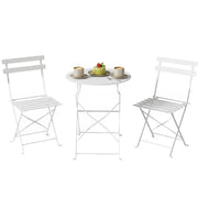 Set Sedie e Tavolo da Giardino Pieghevole ¨C zephmum ¨C 2 Pezzi, Bianco