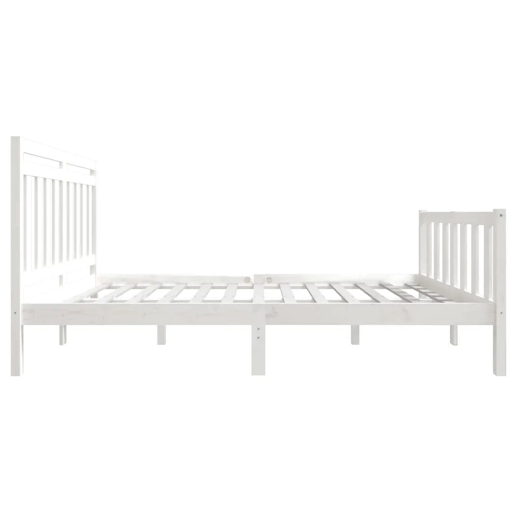 Giroletto-Struttura Letto Bianco in Legno Massello 160x200 cm 605301