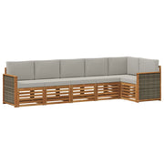 Set divano sezionale con cuscino 5 pcs Naturale e Grigio Chiaro 3384407