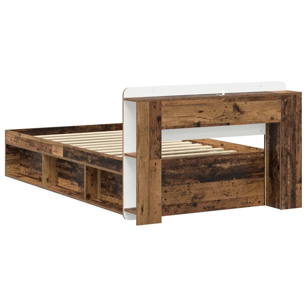 Telaio del letto con storage Legno antico 80 x 200 cm