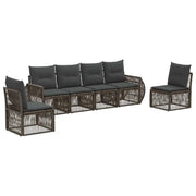 Set Divano da Giardino 6 pcs Grigio e Grigio Scuro polyrattan 3435380