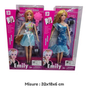 Trade Shop - Bambola Emily Fashion Design Con Abito Colorato Accessori Gioco Per Bimbe Età 3+ -