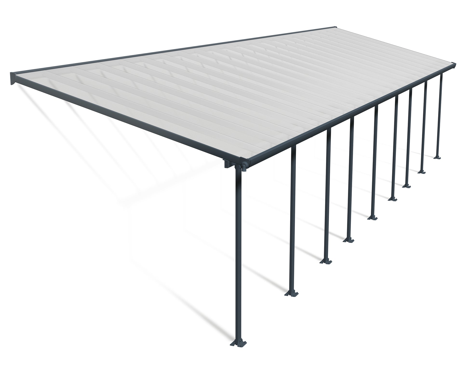 Pergola Addossata in Alluminio  3X12.7 m colore Grigio - Canopia Feria