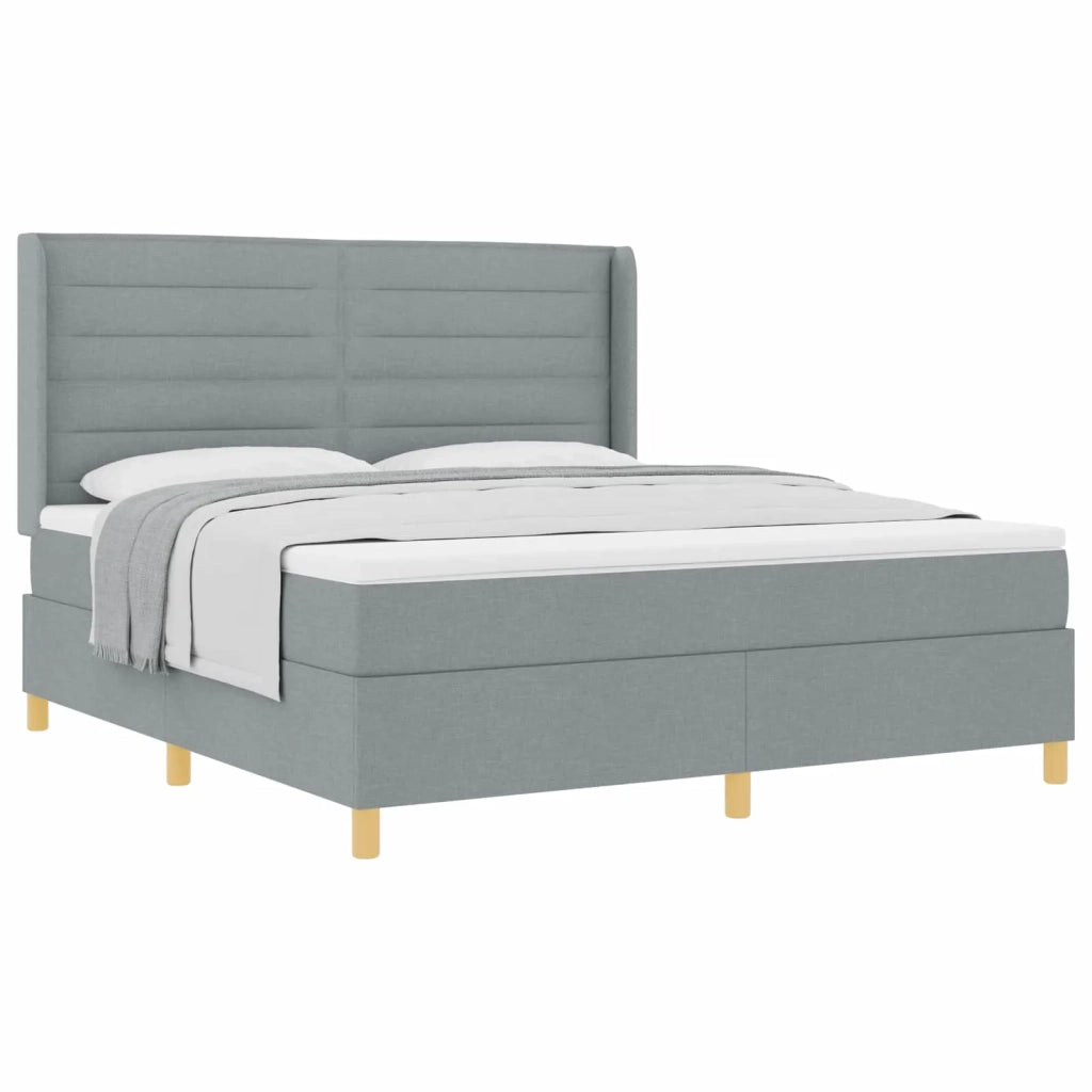 Letto a molle con materasso Grigio chiaro 180 x 200 cm Tessuto 3341784