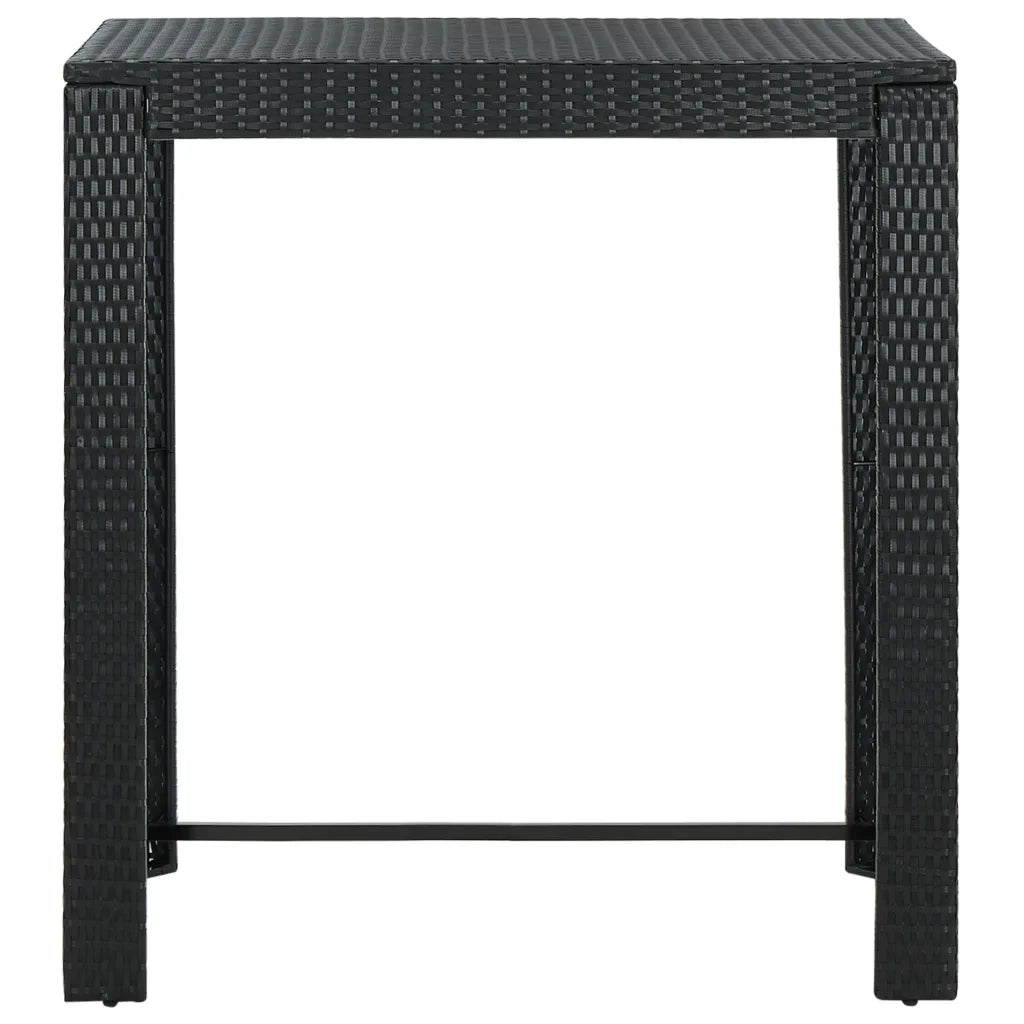 Tavolo da Bar da Giardino Nero 100x60,5x110,5 cm Polyrattan 45874