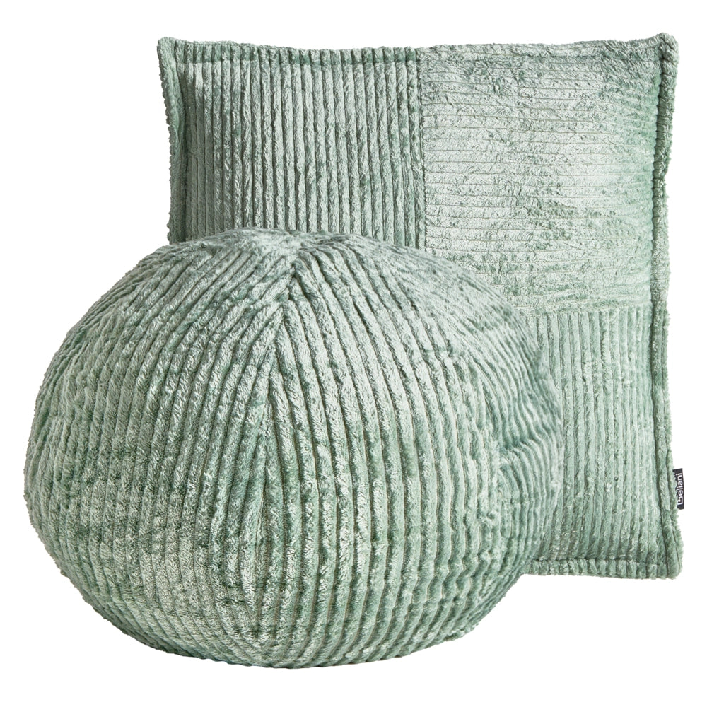 Set di 2 cuscini decorativi in velluto a coste verde 45 x 45 cm x 30 cm Accessori decorativi Boho Camera da letto Soggiorno