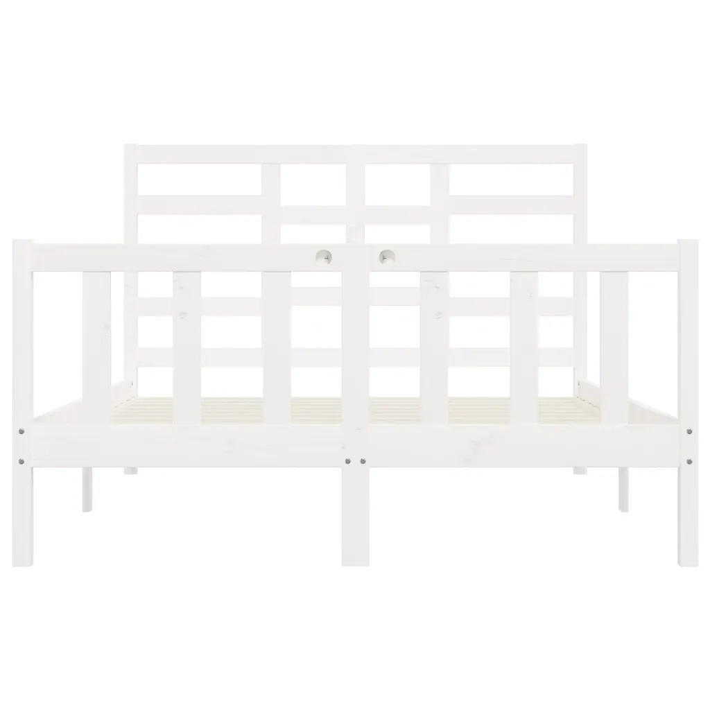 Giroletto senza Materasso-Struttura Letto Bianco 160x200 cm Legno Massello Pino 803103