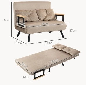 Poltrona letto 102x73x81 cm con schienale regolabile in acciaio marrone