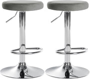 2er Set Barhocker Ponte Samt chrom