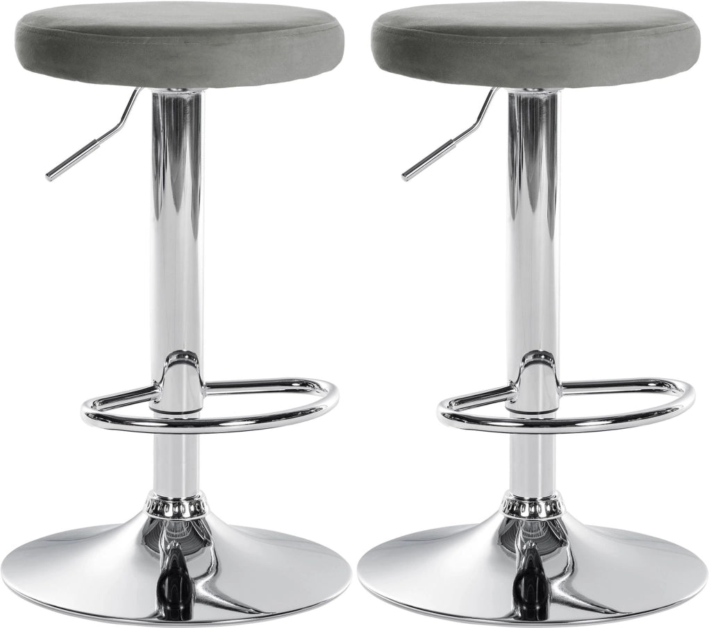 2er Set Barhocker Ponte Samt chrom
