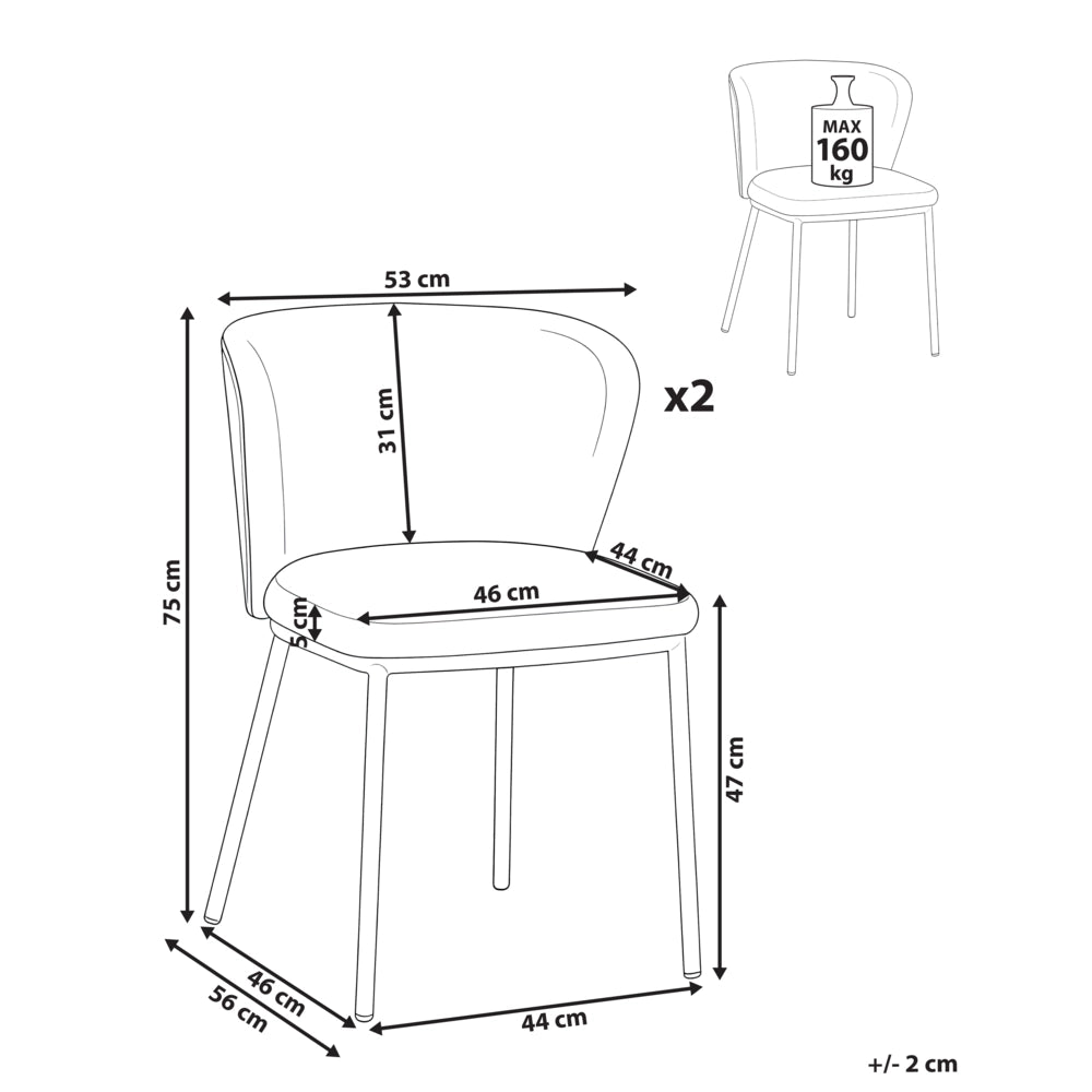 Set di 2 sedie da pranzo in ecopelle marrone con gambe in ferro nero senza braccioli con coprigambe design moderno minimalista sala da pranzo