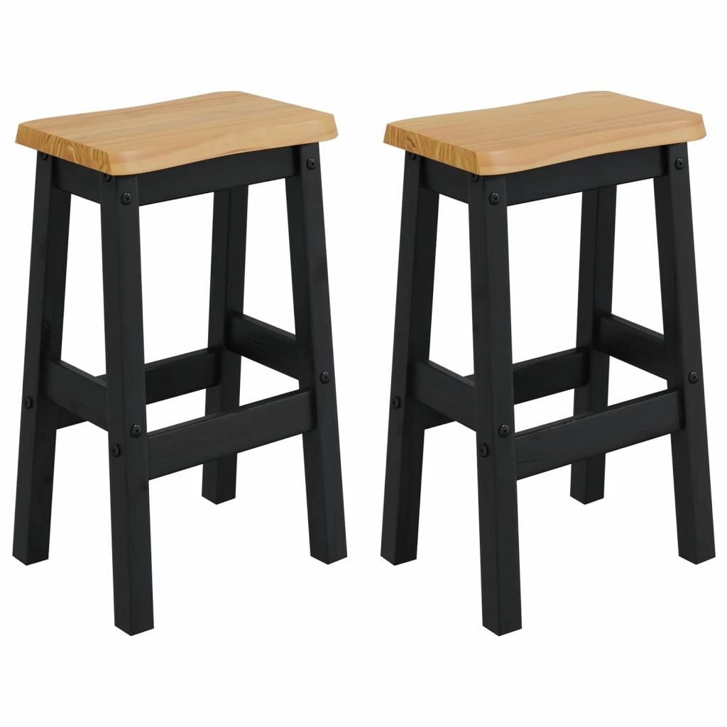 VidaXL Sgabello da Bar Alto EKAI 2 pcs Nero 40 x 29 x 63 cm 42037015