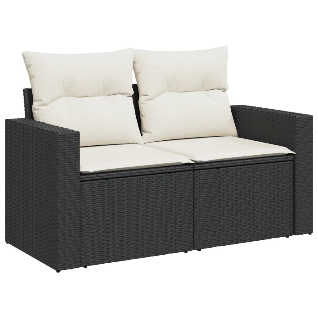 Set Divani da Giardino 13pz con Cuscini Nero in Polyrattan 3256756