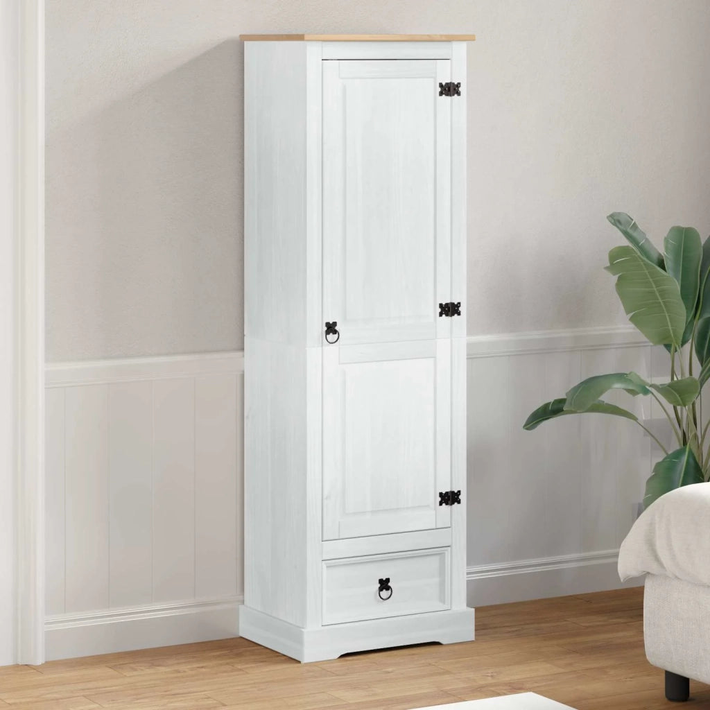 Armadi con cassetto Bianco 55 x 38 x 170 cm Pino massello 42024935