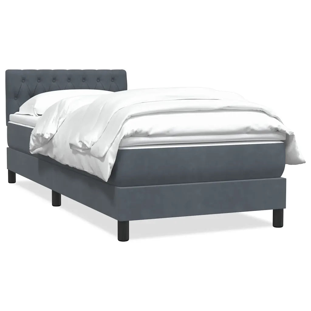 Giroletto a Molle con Materasso Grigio Scuro 80x210 cm Velluto 3316474