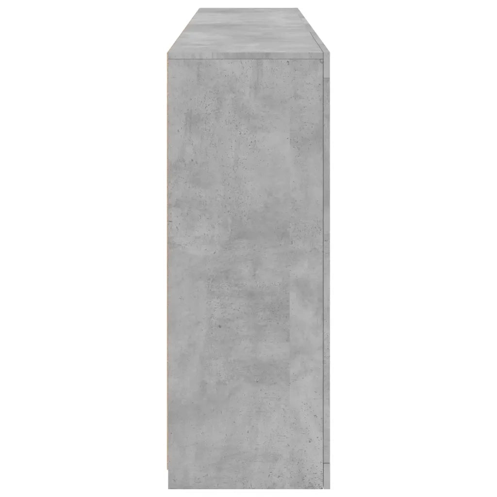 Credenza | Madia | Buffet da pranzo | Armadio da pranzo con Luci LED Grigio Cemento 181,5x37x100 cm