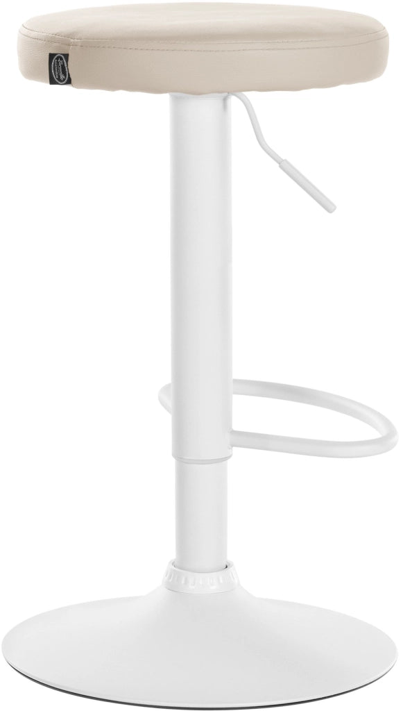 Set di 2 sgabelli da bar Ponte in similpelle crema,Metallo bianco opaco