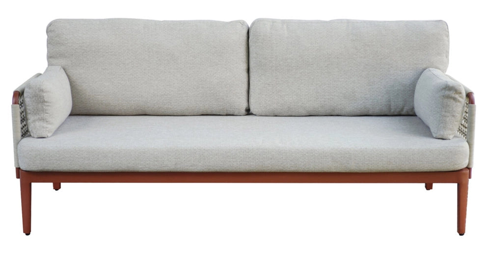 Cheonda - Salotto Bandol in alluminio Greenwood Colore: Rosso e beige, Materiale: Alluminio