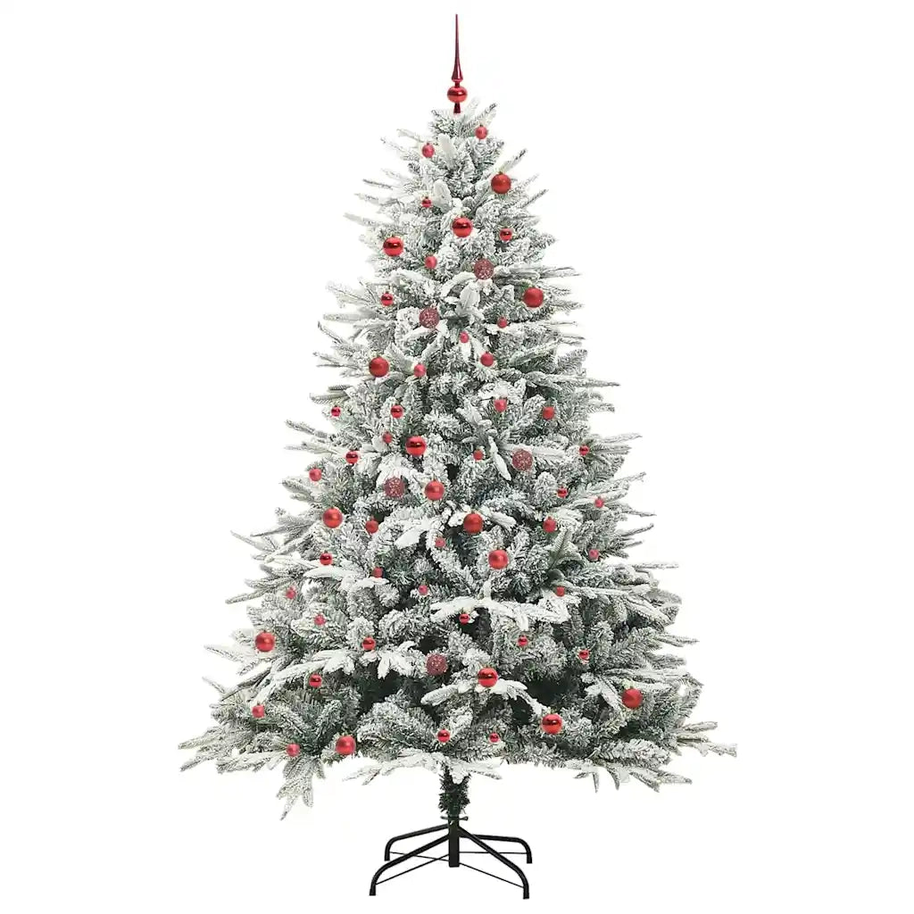 Albero di Natale Artificiale Pre-illuminato con Set di Palline