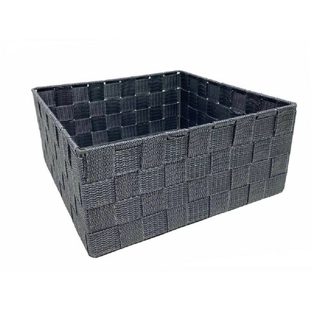 Trade Shop - 6pz Scatola In Tessuto Contenitori Organizer Bagno Armadio Cassetti Grigio 79151 -