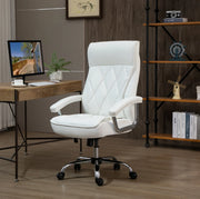 Sedia da ufficio ergonomica bianca con funzione basculante